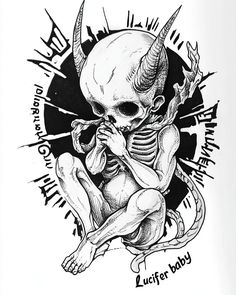 Evil Skeleton, Sketch Tattoo Ideas, Underground Tattoo, Latest Tattoo Design, Trippy Painting, Creepy Tattoos, Sketch Tattoo, Dark Art Tattoo, Skull Tattoo Design