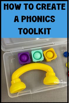 a plastic tool kit with the title how to create a phonics tool kit