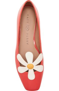 Katy Perry The Evie Daisy Flat (Women) | Nordstrom Fun Flats Shoes, Casual Patent Leather Flats For Spring, Mid Converse, Adidas Yeezy Slides, Quirky Shoes, Teva Original Universal, Prada Loafers, Dress Barbie Doll, Heels Strappy