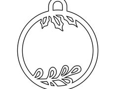 a black and white christmas ornament with leaves