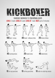 a poster with instructions on how to do kickboxer in different poses and positions