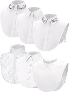 Giegxin 6 Pieces Winter Fake Collar Detachable Dicky Collar for Women Rhinestone False Collar Pearl Half Shirt Collar (White, Elegant) at Amazon Women’s Clothing store Dicky Collar, Collar For Women, Half Shirt, False Collar, Rhinestone Shirts, Pearl Decorations, Fake Collar, Half Shirts, Detachable Collar