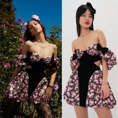 New! For Love And Lemon- Pink And Black Off The Shoulder With Bow Kate Mini Dress Size M Nwt Perfect Condition Full Description: Pairs Best With A Cocktail Party. Details Vintage Floral Print Gathered Underwire Cups Gathered Off The Shoulder Sleeves Waist Cut-Outs Gathered Side Skirt Panels Fully Lined Center-Back Metal Zipper Fabric + Care Self: 100% Recycled Polyester; Contrast: 95% Polyester/ 5%Spandex; Lining: 97% Recycled Polyester/ 3% Spandex Eco Dry Clean Advised. Avoid Cleaners That Use Harmful Chemicals Like "Perc." Tags: For Love And Lemons Off Shoulder Dress, Pink Black Mini Dress, Bow Mini Dress, Cocktail Dress, Party Dress, Date Night, Wedding Guest, Event Dress, Nwt, Tre Fall Fashion Vintage, Mini Dress Bow, Mini Dress Cocktail, White Denim Dress, Bow Mini Dress, Mini Dress Floral, Off The Shoulder Sleeves, Dress Date Night, Dress Date