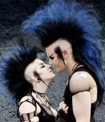 Goth Couples, Hawk Hairstyle, Girl Mohawk, Goth Couple, Skin Heads, Goth Culture, Punk Couple, Gothic Stuff