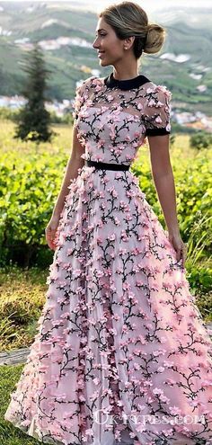 See-Through Floral Holiday Long Cheap Prom Dresses with Appliques, TYP – Oktypes Fancy Prom Dresses, Mode Kimono, Wedding Dress Guide, 파티 드레스, Fall Wedding Guest Dress, Dress Guide, فستان سهرة, Wedding Guest Dresses, Wedding Dress Trends