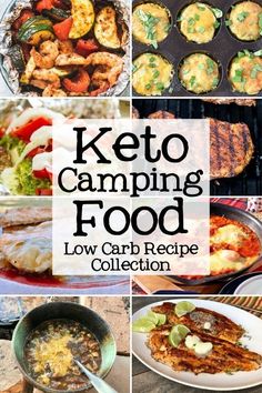 keto camping food collage with the title overlaying it's image