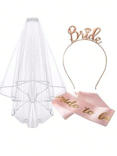 Bride To Be Sash And Veil, Hen Party Accessories With Tiara Bride To Be Sash Bride Headband For Bridal Shower, Rose Gold Wedding Hen Do Decorations For Bride Bachelorette Hen Night Party Games,Christmas 3-piece Set    Polyester     Event & Party Supplies, size features are:Bust: ,Length: ,Sleeve Length: Hen Night Party, Bride To Be Banner, Rose Gold Bride, Hen Party Decorations, Hen Party Accessories, Bride Crown, Bride To Be Sash, Bride Shower, Hen Night