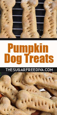 pumpkin dog treats on a grill with carrots and celery in the background