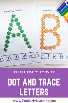 the letter a is for dot and trace letters