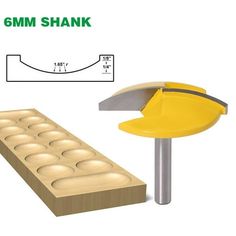 an image of a bench and tool set with measurements for the bench top, including 6mm shank