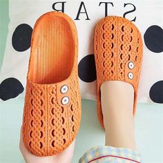 Category:Slippers,Sandals; Upper Materials:PVC; Season:Summer; Heel Type:Flat Heel; Gender:Women's; Toe Shape:Round Toe; Style:Casual,Comfort,Fashion,Minimalism; Heel Height(inch):<1; Outsole Materials:PVC; Occasion:Daily,Home,Outdoor; Closure Type:Loafer; Pattern:Solid Color; Listing Date:07/21/2023; Production mode:External procurement; 2024 Trends:Comfort Shoes,House Slippers; Foot Length:; Foot Width:; SizeChart1_ID:2:184043; Size chart date source:Provided by Supplier. Casual Orange Slip-on Mules, Beach Slip-ons With Cushioned Footbed And Flat Heel, Summer Beach Flat Slip-ons, Outdoor Round Toe Slippers For Beach Season, Comfortable Slip-on Flip Flops For Outings, Non-slip Synthetic Beach Clogs, Non-slip Synthetic Clogs For Beach, Comfortable Flat Slip-ons For The Beach, Non-slip Round Toe Clogs For The Beach