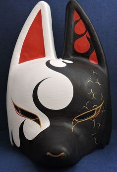 Japanese Fox Mask, Japanese Fox, Kitsune Mask, Mask Drawing, Japanese Mask, Fox Mask, Half Mask, Cool Masks, Cat Mask