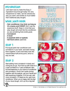 instructions for how to make two ingredient cloud dough