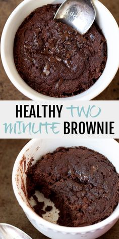 two white bowls filled with chocolate brownie