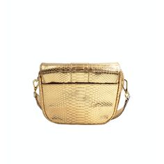 This one-of-a-kind bag fits everything comes with hooks to attach an optional strap. Detailed with a concealed magnetic closure, interior slip pocket, and fully lined. Made in Italy from responsibly sourced Python. *Final sale, No Refunds, Store Credit Only. Color: Metallic Gold Composition: Python Width: 8.8"Height: 7.7"Depth: 3" *A portion of the proceeds of the sale of this bag will benefit the Fish & Wildlife Foundation of Florida. "The Kara bag is one of my favorite everyday bags. With a mo Luxury Saddle Shoulder Bag For Daily Use, Luxury Crossbody Saddle Bag For Daily Use, Luxury Saddle Satchel Bag For Daily Use, Luxury Saddle Bag With Top Handle, Luxury Saddle Bag With Detachable Strap, Luxury Saddle Bag With Gold-tone Hardware, Designer Saddle Bag With Removable Pouch For Daily Use, Everyday Luxury Satchel With Removable Pouch, Luxury Everyday Bags