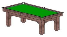 an image of a pool table with green cloth on it's top and legs