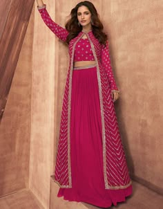 Add glam to your wardrobe😉😃 Pink Lehenga style Suit Readymade Lehenga Choli With Jacket Check it out: https://bit.ly/3Fiz09t Apply Code : BTGO-30 buy 2 item get 1 at 30% off #arabicattire #trending #latest #salwaarkameez #islamic #newest #buynow #salwaarsuit #designer #fashion #fashionvlog #kameez #onlineshop #latestdesign2023 #trendingnow Lehenga Choli With Jacket, Choli With Jacket, Western Lehenga, Chaniya Choli Designs, Function Dresses, Anarkali Lehenga, Lehenga Suit, Lehnga Dress