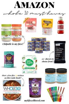 Amazon Favorites: A Whole30 Shopping List - My Life Well Loved Whole30 Shopping List, Fitness Drinks, Healthy Shopping List, Healthy Breakfast For Kids, Clean Eating For Beginners, Fat Loss Foods, Primal Kitchen