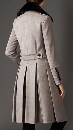 Burberry Wool-cashmere blend Military coat.. Gah! Love the pleats and I just want to pet it. Coats Burberry, Military Coats, Shoes Art, Military Coat, Military Style, Coats And Jackets