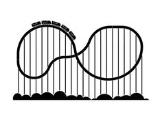 a black and white image of a roller coaster