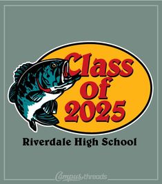 1017 Senior Bass Fishing Logo Shirt | High School Shirts Riverdale High School, Fishing Logo, Shirt Drawing, Fish Logo