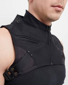 Futuristic Men's Clothing by Crisiswear – Crisiswear Clothing Dnd Madness, Cyberpunk Steampunk, Steampunk Black, Chaleco Casual, Mens Fashion Edgy, Mens Fashion Rugged, Metal Clothing, Futuristic Fashion