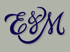 the letters e and m are in blue ink