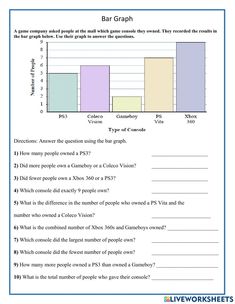 the bar graph worksheet is shown in this image, it shows how many people are