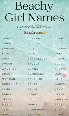 Hawaiian Boy Names, Beachy Girl, Which One Are You, Girl Names, Coral, Rainbow