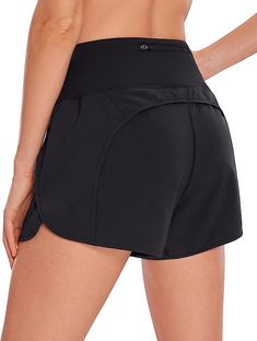 CRZ YOGA High Waisted Workout Shorts for Women - 4'' Mesh Liner Lightweight Gym Athletic Shorts Running Sport Spandex Shorts Black Large at Amazon Women’s Clothing store Yoga Store, Crz Yoga, Swimsuit Material, Hiking Shorts, Track Shorts, Lightweight Shorts, Spandex Shorts, Shorts For Women, Active Shorts