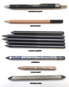 the different types of pencils and their names