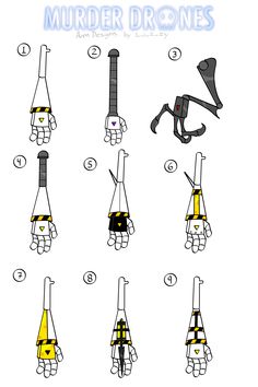 the instructions for how to draw a cartoon character's hand with different hands and feet