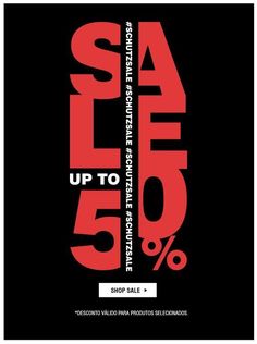 a black and red sale sign with the words up to 50 % off