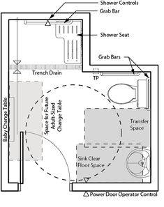 the floor plan for a bathroom