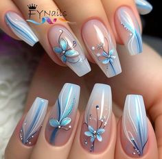 July 2024 Nail Trends, Acrylic Nail Designs Classy, Elegant Touch Nails, Beauty Nails Design, Stylish Nails Designs, Nail Design Ideas, Wedding Nails Design