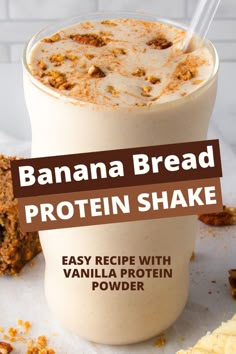 banana bread protein shake recipe with vanilla protein powder