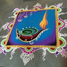 an artistic design on the ground for diwaling