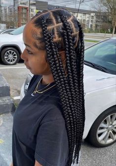 Jumbo Knotless, Big Box Braids, Box Braids Hairstyles For Black Women, Braided Cornrow Hairstyles, Braids Hairstyles Pictures, Cute Box Braids Hairstyles