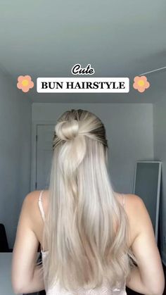 Quick Bun, Cute Bun Hairstyles, Cute Bun, Morning Hair, Girls Hair Styles, Style Hacks, Hair Tips Video, Bun Hairstyle, Peinados Fáciles Para Cabello Corto