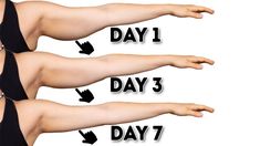 a woman's legs are shown with the words day 1, day 3 and day 7