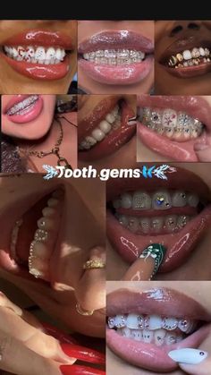 Ajoutez une touche de brillance à votre sourire avec les strass dentaires, tendance incontournable de l'été 2024 ! 🌟 Découvrez nos inspirations pour un look éclatant et unique. Tyla Artist Tooth Gem, Baddie Tooth Gems, Gems On Retainer, Tooth Gem Designs, Teeth Goals, Tooth Gem Placement, Teeth Gems