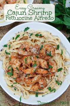 Cajun Shrimp Alfredo with a super creamy homemade sauce recipe and easy blackened cajun shrimp. This pasta recipe is so tasty, simple to make, and can be as mild or spicy as you'd like. Such a yummy restaurant inspired seafood dinner idea!