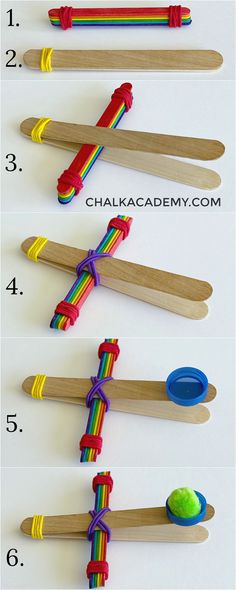 the instructions for how to make toothpicks out of popsicles and yarn