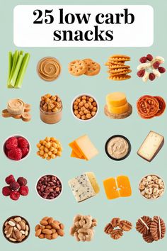 Low carb snacks for diabetics can be both delicious and satisfying! This list includes 25 sweet and savory options that are low in carbs and won't spike your blood sugar. Explore satisfying snacks like berries with whipped cream, avocado toast with a sprinkle of chili flakes, or a handful of almonds.  Enjoy guilt-free snacking with these healthy choices. Low Carb Snacks For Diabetics, No Sugar Snacks, Snacks For Diabetics, Satisfying Snacks, Sugar Free Snacks, Avocado Deviled Eggs, Caprese Skewers, Seaweed Snacks, Starchy Vegetables