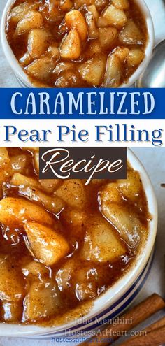 caramelized pear pie filling recipe in a bowl