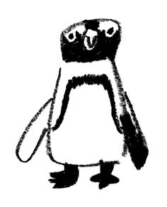 a drawing of a penguin wearing a dress