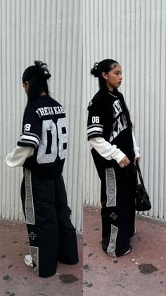 Nice Masculine Outfits For Women, 90s Street Wear Aesthetic, Tomboy Femme Winter Outfit, All Black Outfit For Birthday Dinner, Stem Outfits Black Women, Baddie Street Wear Outfits, Concert Outfit Ideas Black Women Winter, Street Style Aesthetic Winter, All Black Streetwear Women