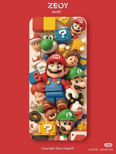 an advertisement for nintendo's new game console, featuring mario and other characters on the cover