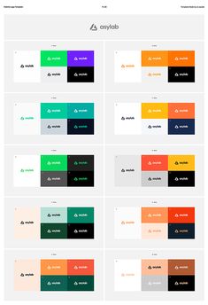 the color scheme for different font styles and colors