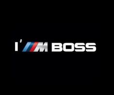 i am boss logo on a black background